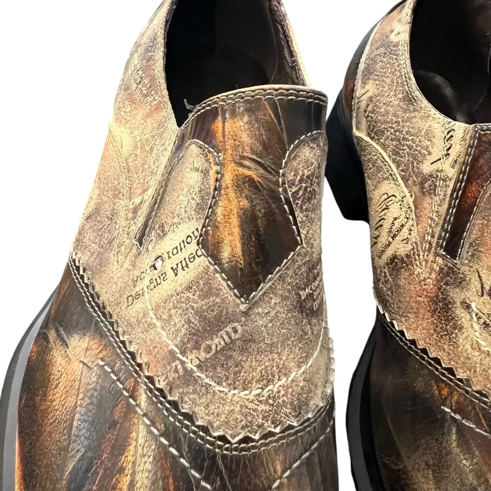 FI-6193 Multi Color Leather Pointed toe Slip on Loafer Fiesso Aurelio Garcia 42 - Picture 15 of 16